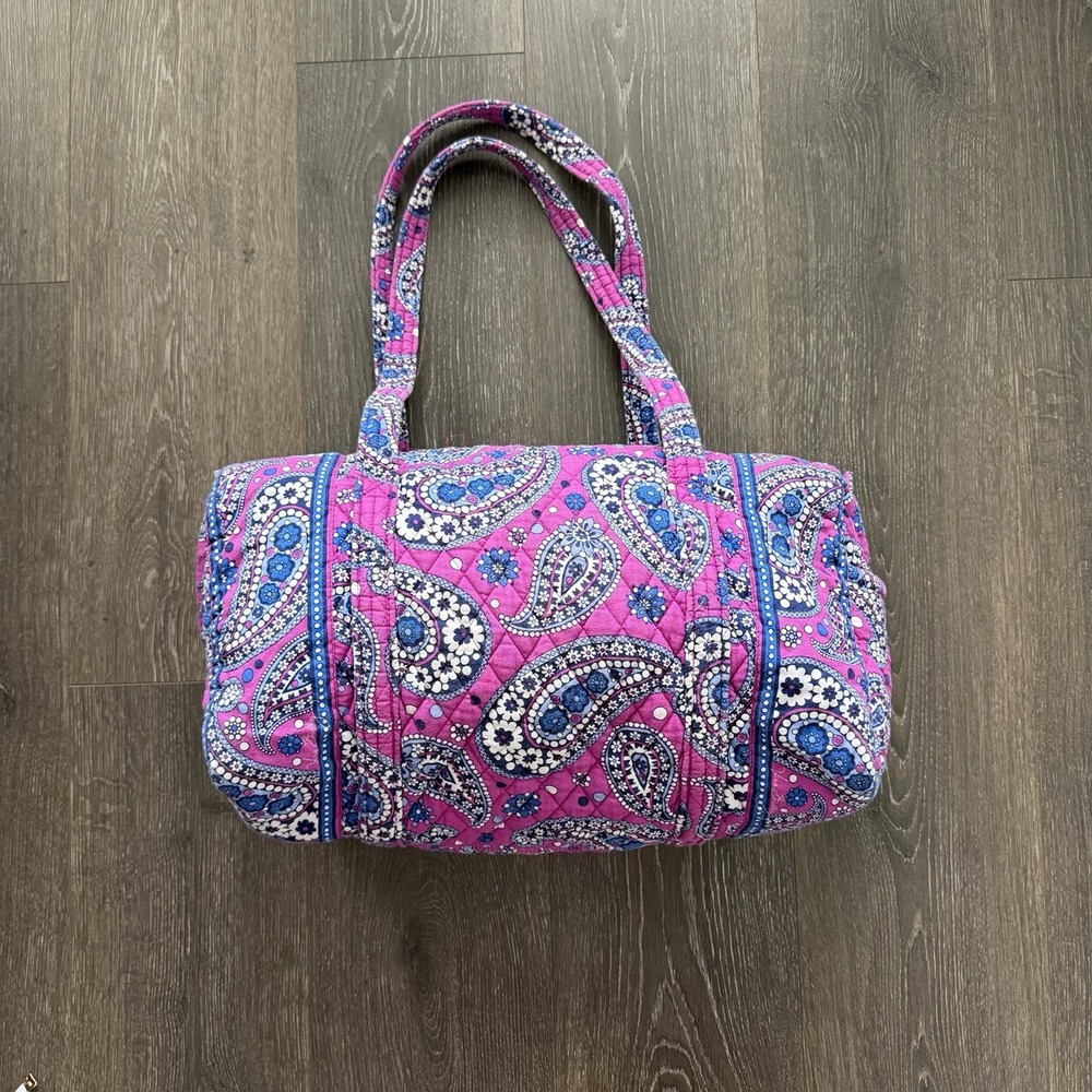 Vera Bradley Retired Boysenberry Small Duffle Travel Bag Paisley Cottage Granny
